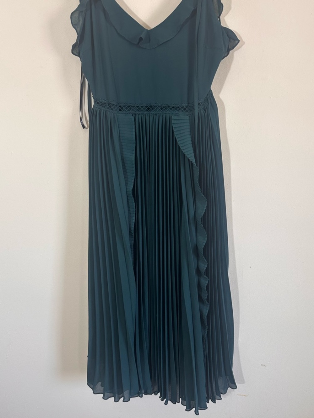 Lulus Never A Dull Moment Tie Strap Emerald Green Midi Dress Size small - Picture 5 of 16